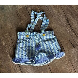 Matilda Jane Size 6 Lets Go Together In Suspense Blue Stripe Shorts Romper